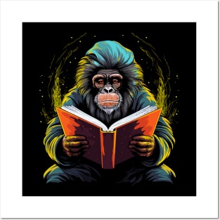 Snow Monkey Reads Book Posters and Art